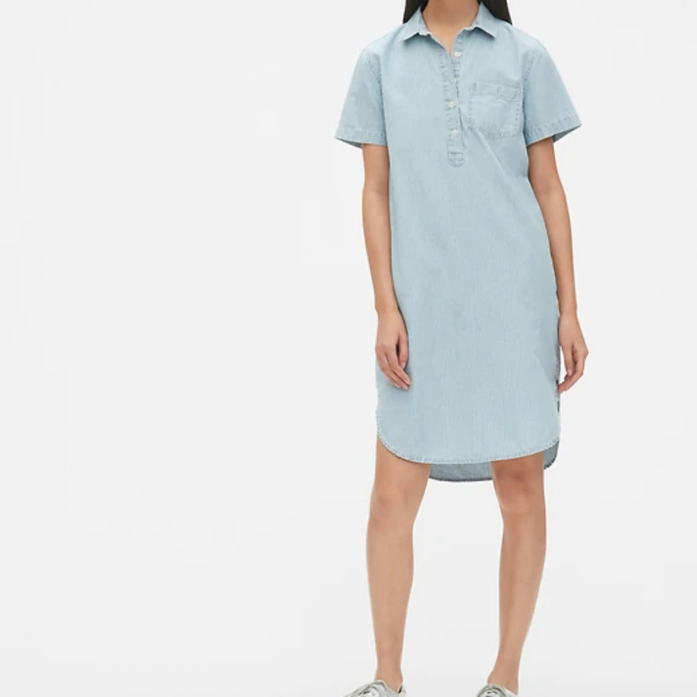 GAP Blue Railroad Stripe Shirtdress MED NWT